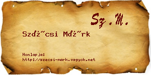 Szécsi Márk névjegykártya