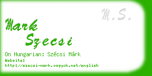 mark szecsi business card