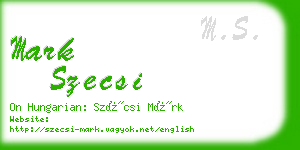 mark szecsi business card